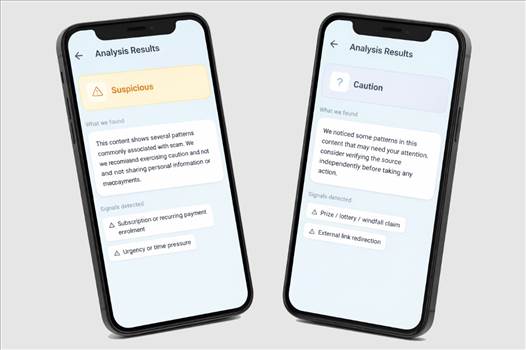 VeriSense App (https://verisense.app/) is an AI-powered scam and fraud protection platform designed for businesses, families, and individual users.