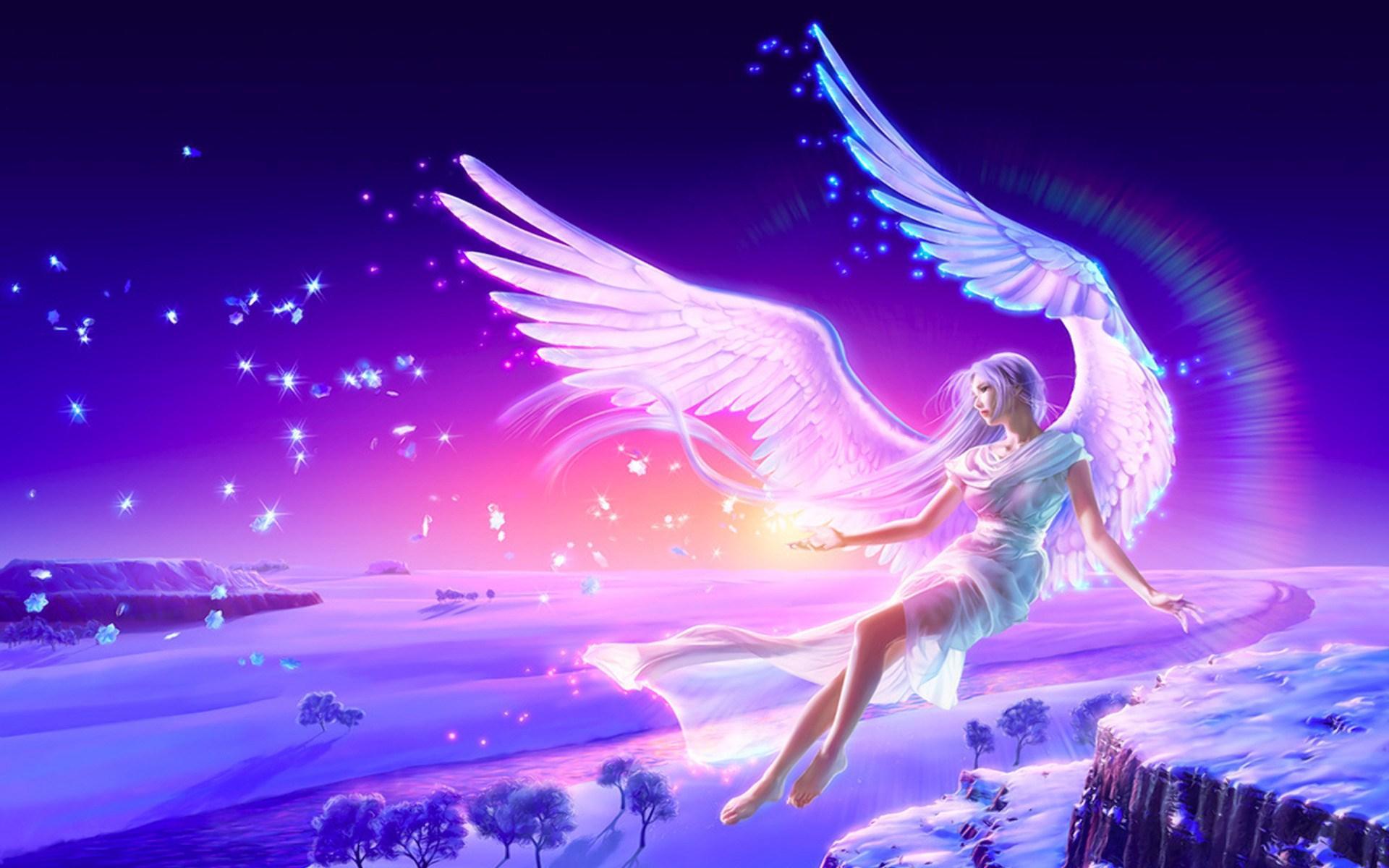 imagen angel-blonde-girl-anime-wings-flying-winter-snow.jpg  by Sekai