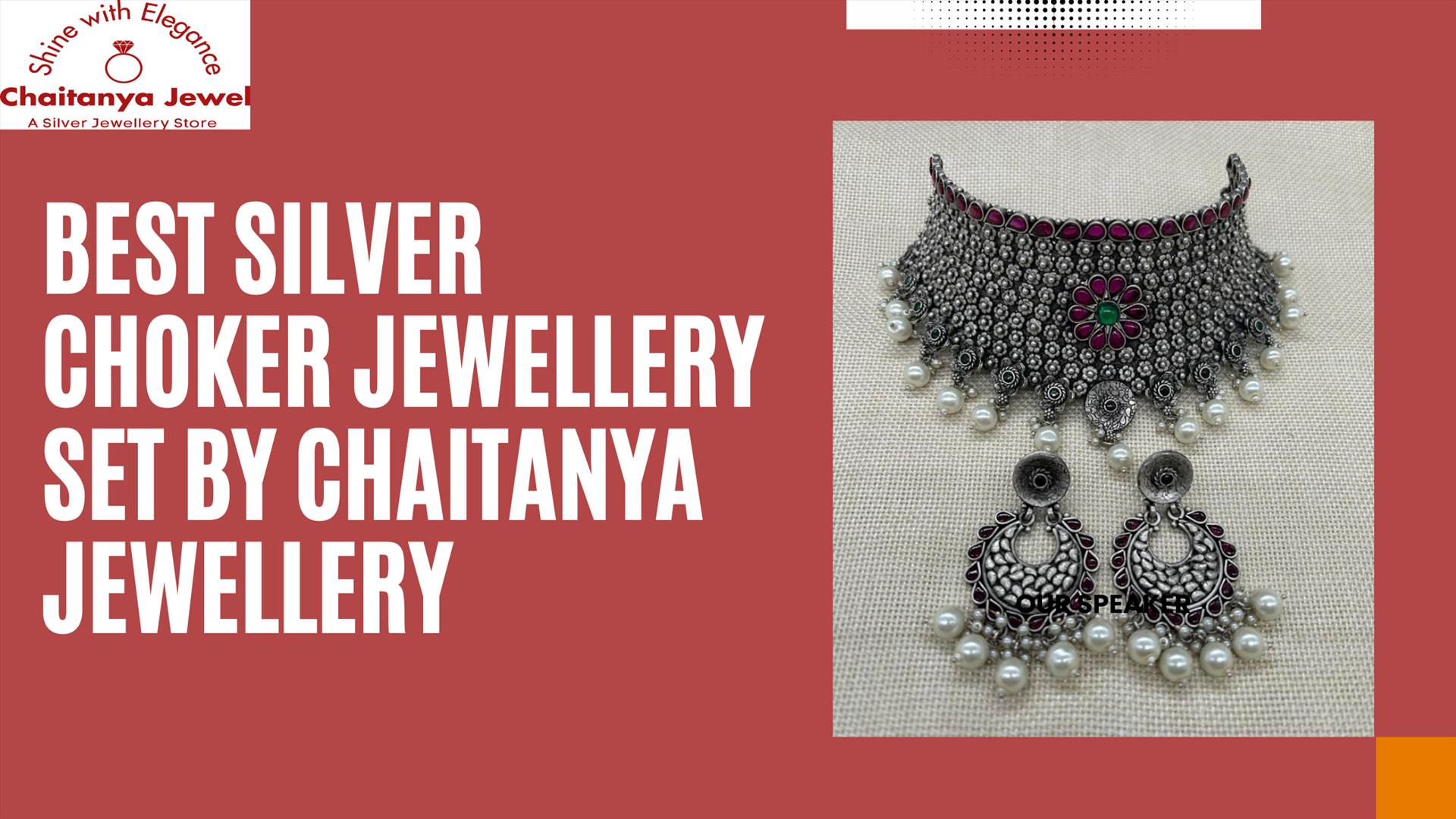 Best silver choker jewellery set by Chaitanya Jewellery  by chaitanyajewel