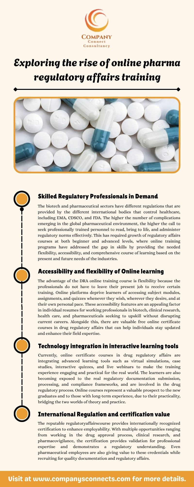 Exploring the rise of online pharma regulatory affairs training.jpg Read about Exploring the rise of online pharma regulatory affairs training in the given infographic and get more information at: https://www.companysconnects.com. by companysconnects