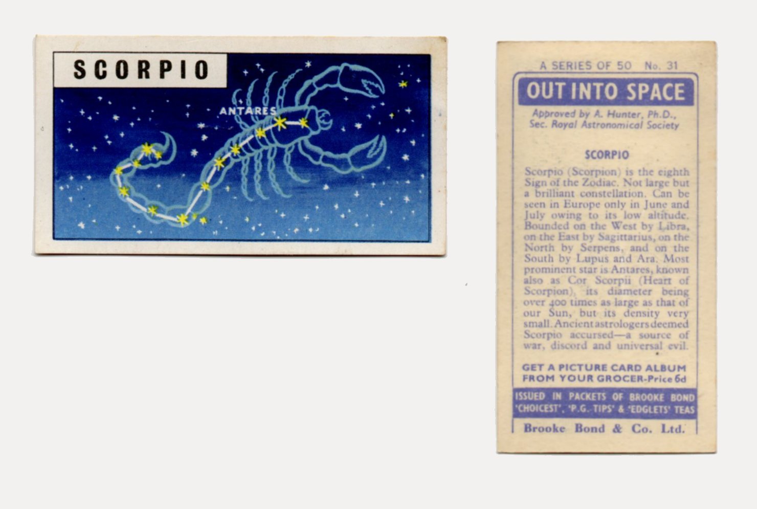 Brooke Bond Out Into Space #31 Scorpio CC0251.jpg  by whitetaylor