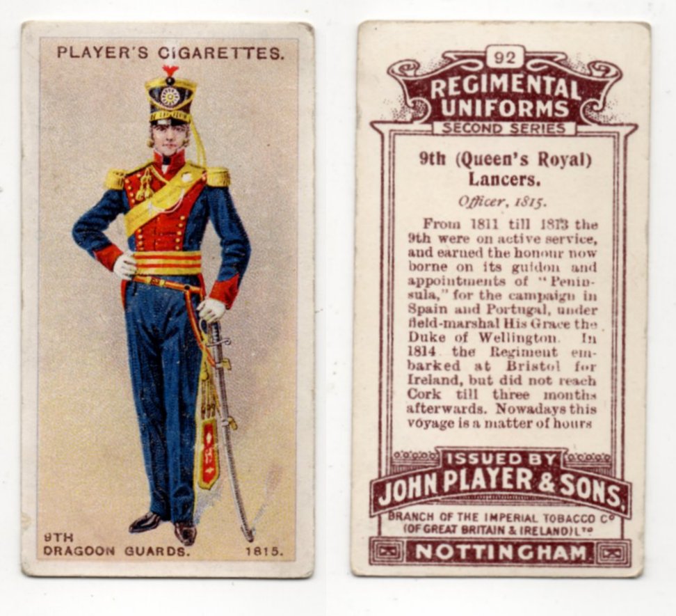 Players Regimental Uniform #92 9th Queens Royal Lancers CC0160.jpg  by whitetaylor