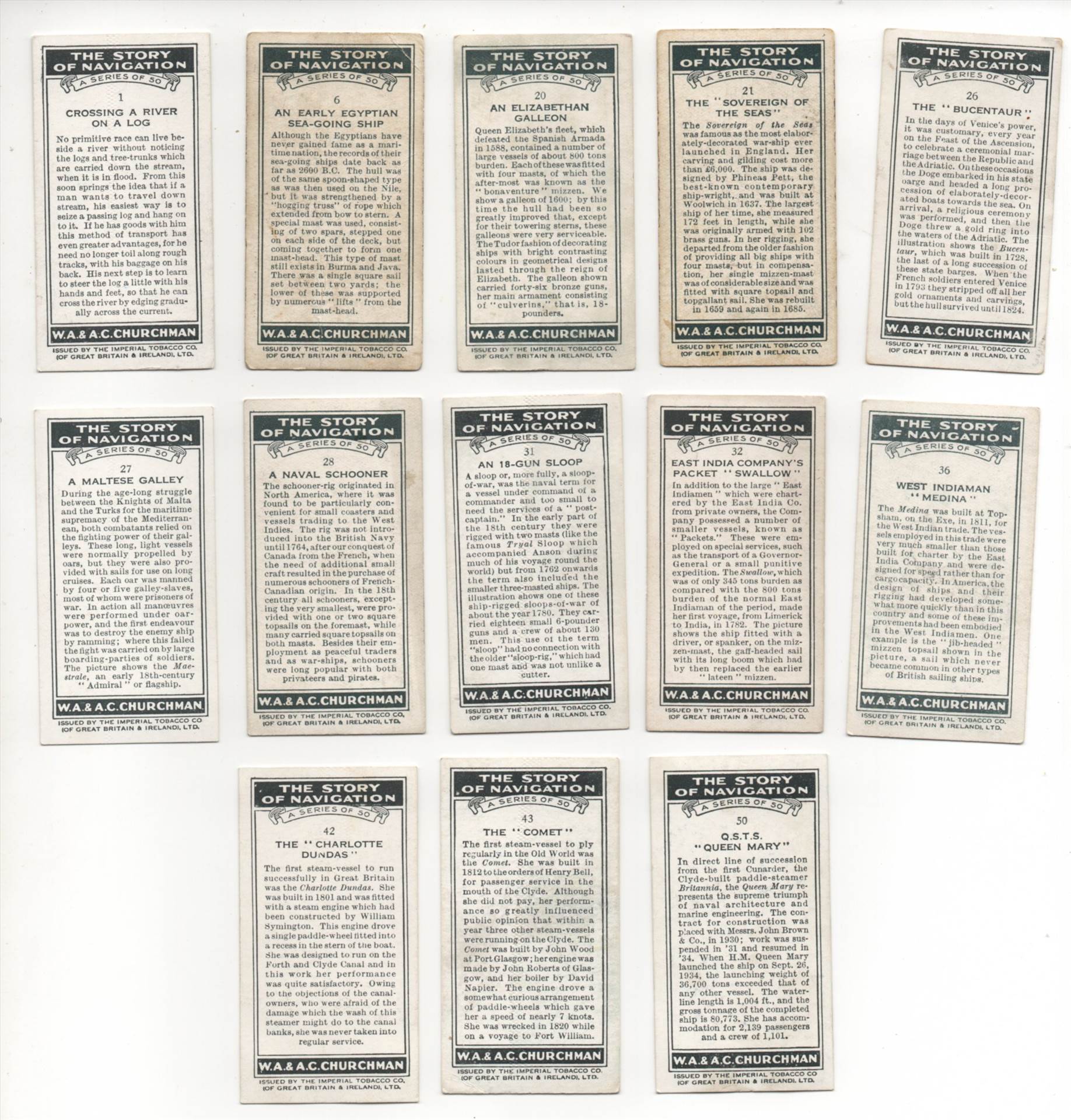 Churchman Cigarette Cards The Story Of Navigation Back CC0274.jpg  by whitetaylor