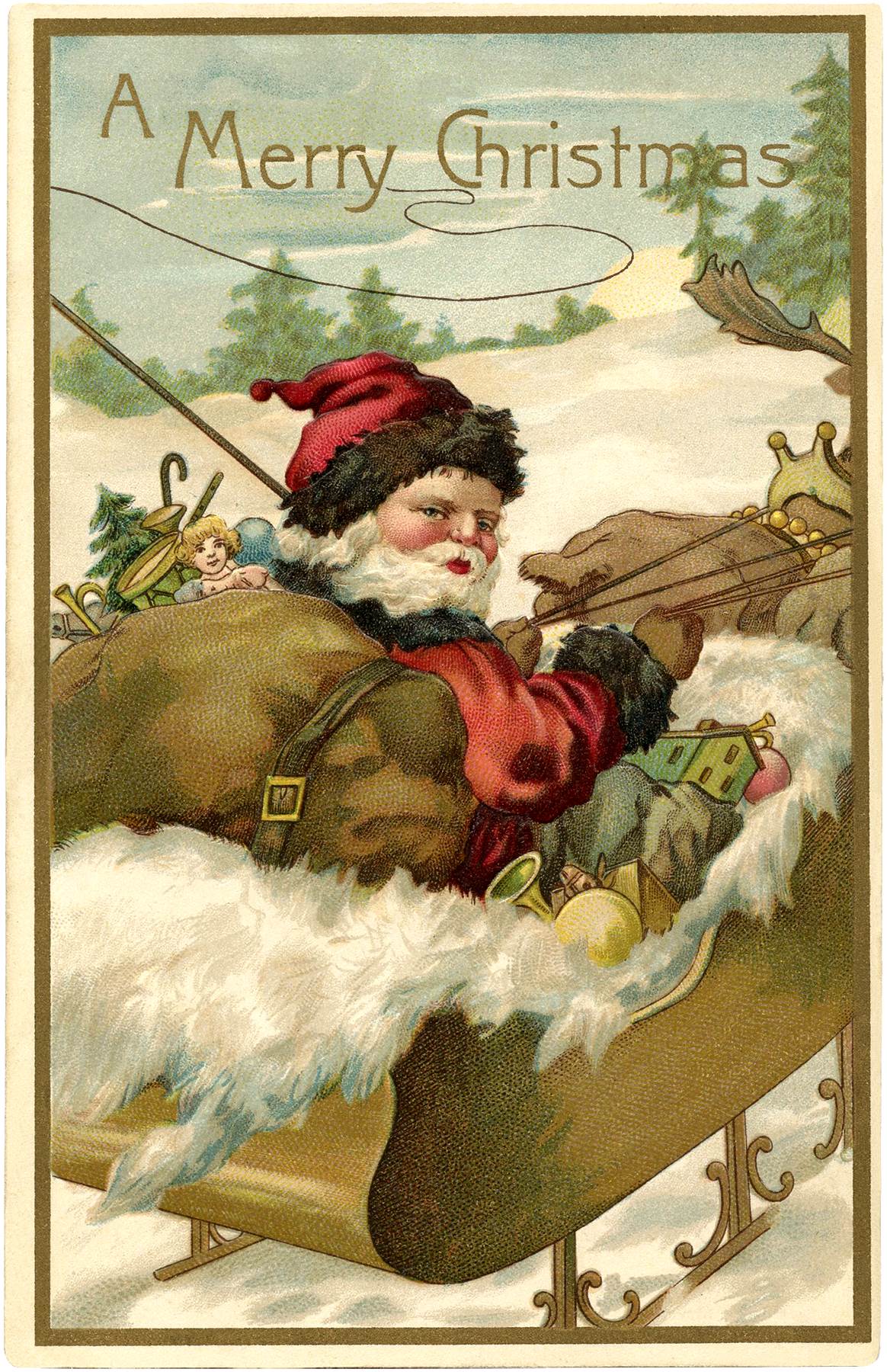 Vintage-Santa-with-Sleigh-Image-GraphicsFairy.jpg  by frankbunce