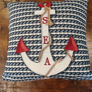 Gobelin fabric cushion with nautical style pattern.jpg  by Labelle21