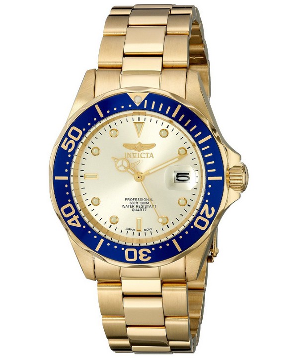 Invicta Pro Diver Quartz Gold Ion Plated 200M 14124 Mens Watch.jpg  by citywatchesnz