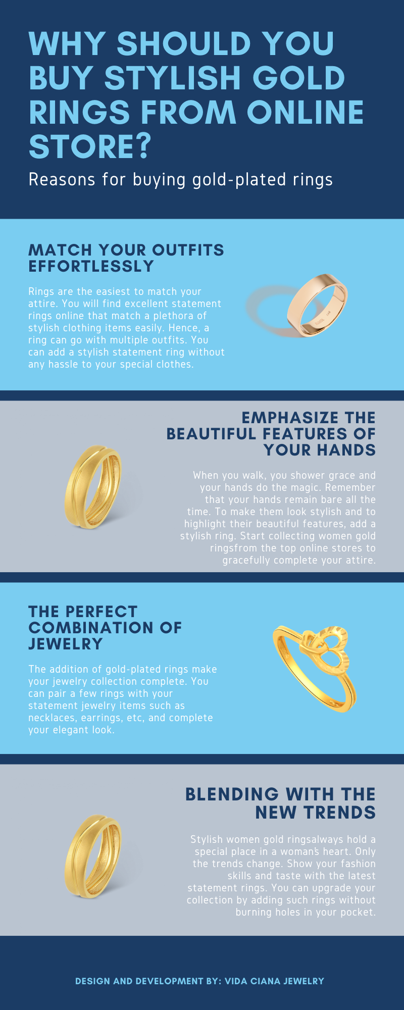 Why Should You Buy Stylish Gold Rings from Online Store? Women cannot have enough of statement rings. They are the most fashionable and easily available jewelry items that can be procured without spending a fortune. https://vidaciana.com/collections/rings by Vidacianajewelry