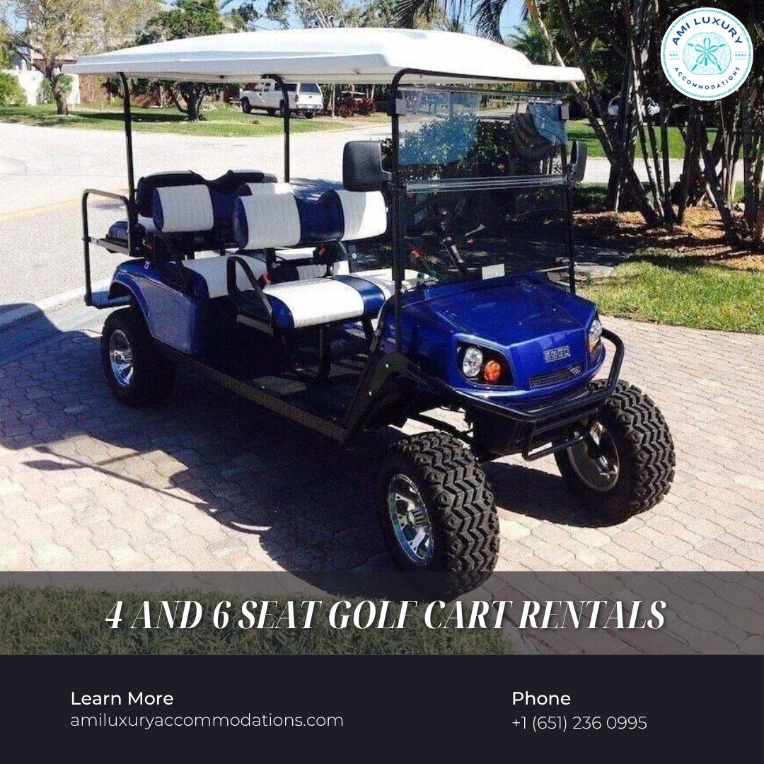 4 And 6 Seat Golf Cart Rentals Plans on the island don’t usually fail because of the destination, they fall apart at transport. Too many people, not enough space and constant back-and-forth. Visit: https://amiluxuryaccommodations.com/bayside-inn/ by amiluxury