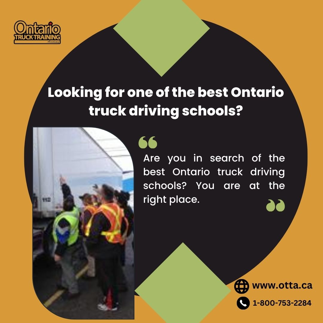 Looking for one of the best Ontario truck driving schools? Are you in search of the best Ontario truck driving schools? You are at the right place. Ontario Truck Training Academy has been delivering the best classrooms and practical training.  For more visit: https://www.otta.ca/ by Ontariotrucktraining
