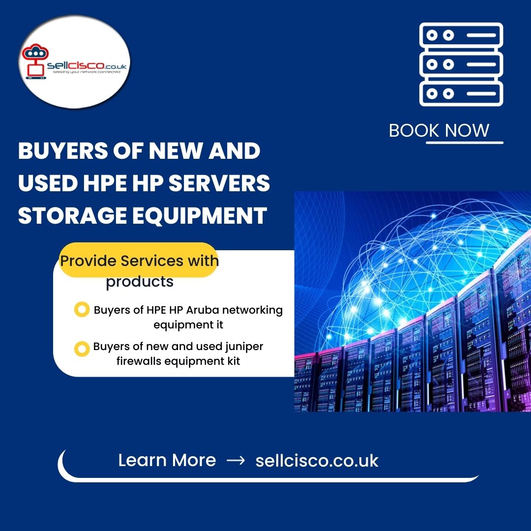 Buyers of new and used HPE HP Servers Storage equipment.jpg Sell Cisco is one of the reliable and top buyers of new and used HPE HP Servers Storage equipment that works with the aim to help recoup part of your initial investment on IT equipment. Visit us:https://www.sellcisco.co.uk/ by Sellcisco