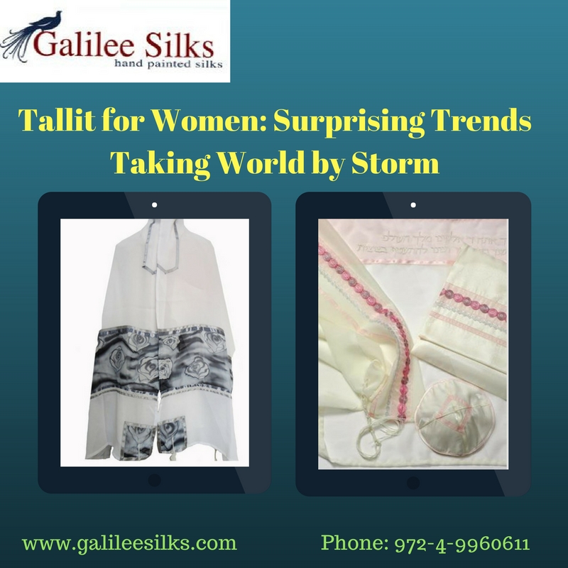 Tallit for Women_ Surprising Trends Taking World by Storm.jpg Jewish prayer shawl is getting its moment of glam. With fashion trends changing rapidly, embrace yourself with contemporary designed modern Jewish tallit today. For more details, visit this link: https://silktallit.wordpress.com/2018/04/10/tallit-for-wome by amramrafi