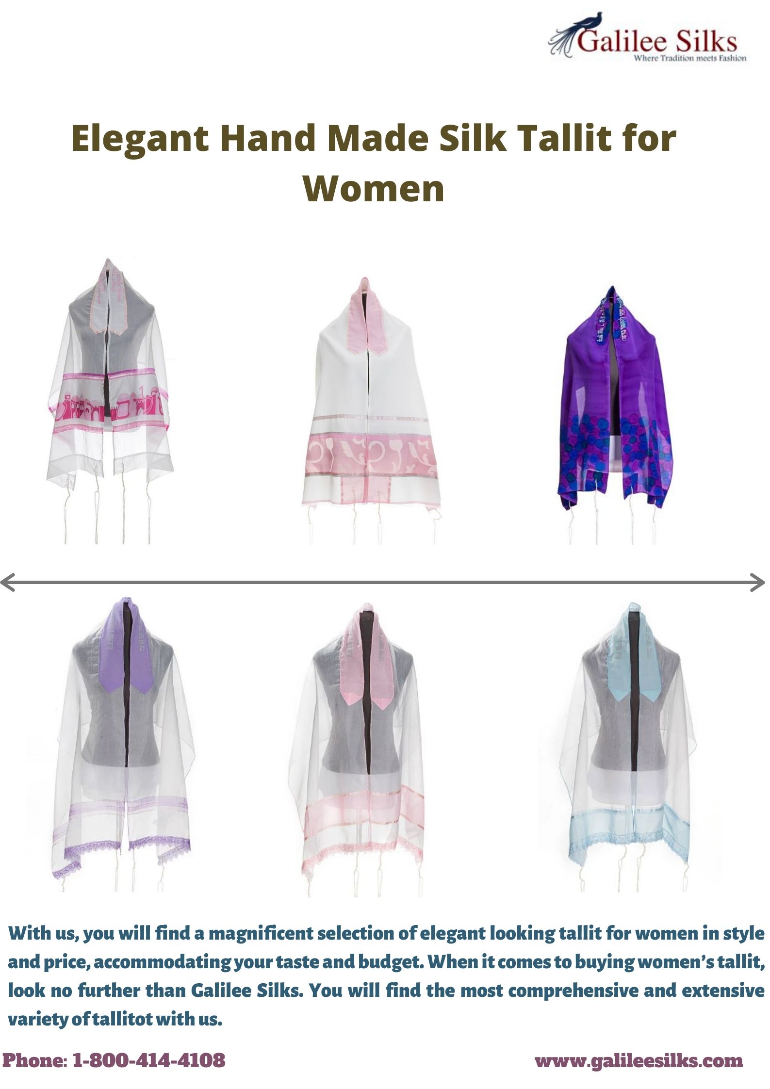Elegant Hand Made Silk Tallit for Women At Galilee Silks, we strive to bring exclusive tallit for women collections that are a piece of perfection in the world of Judaica art. For more details, visit this link: https://bit.ly/2RHM7sK by amramrafi
