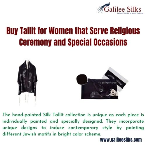 Buy Tallit for Women that Serve Religious Ceremony and Special Occasions Check out different types of Tallit for Women to any special occasion. Buy feminine tallit that looks great on religious ceremonies and festive occasions. For more details, visit: https://bit.ly/3aSovdL
 by amramrafi