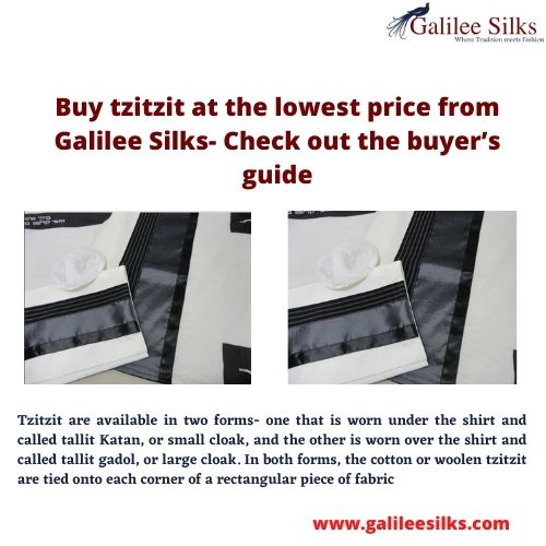 Buy tzitzit at the lowest price from Galilee Silks- Check out the buyer’s guide Shop from a broad collection of traditional and modern designs available at a discounted price. For more details, visit: https://www.galileesilks.com/collections/modern-tallit-for-men/sales by amramrafi