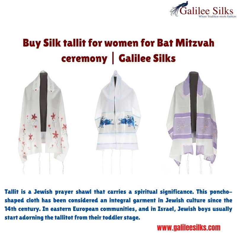 Buy silk tallit for women for Bat Mitzvah ceremony | Galilee Silks A tallit for women is an ideal gift for the Bat Mitzvah occasion. Get premium quality and hand-painted silk tallit from Galilee Silks. For more details, visit this link: https://bit.ly/2TaBHBG
 by amramrafi