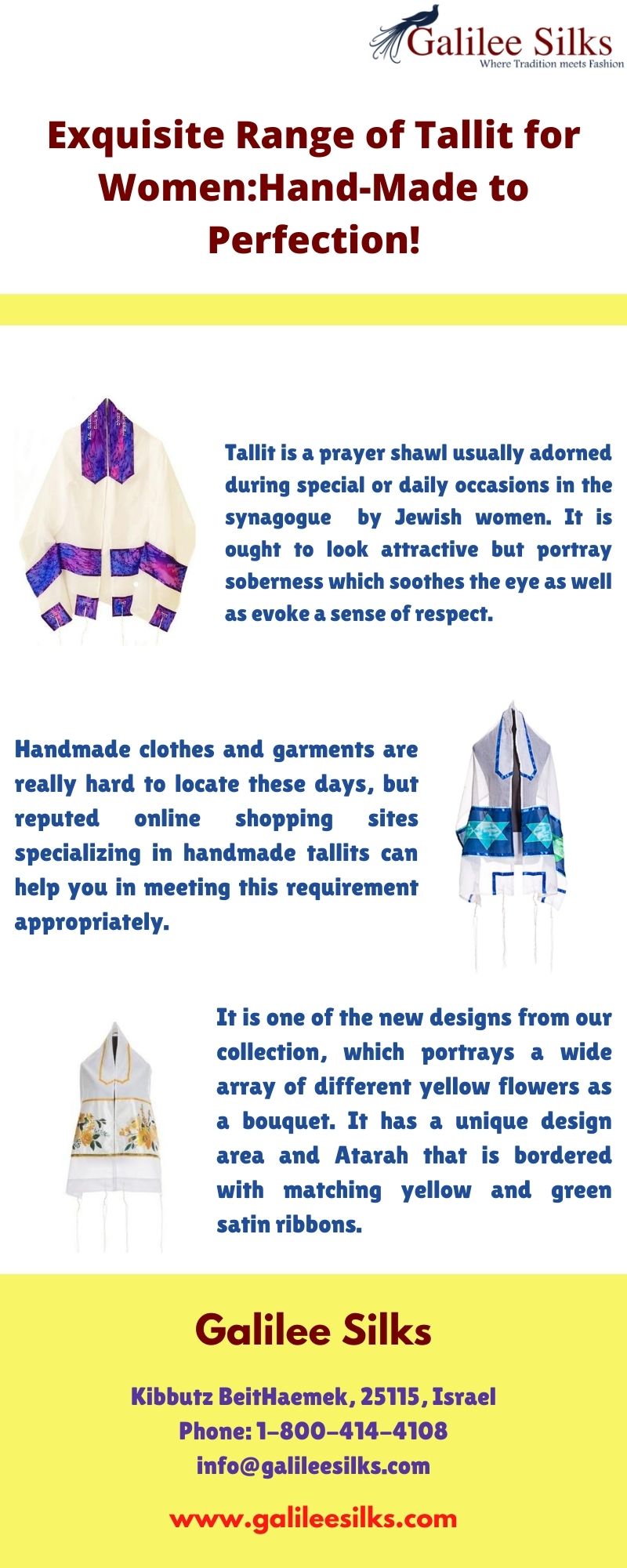 Exquisite Range of Tallit for Women: Hand-Made to Perfection! The Tallit is a significant part in the lives of Reform and Conservative Jewish women. Tallits are not just prayer shawls; it have now become a trendy fashion garment. For more details, visit this link: https://bit.ly/3gNXyZx
 by amramrafi