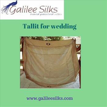 Tallit for wedding.gif - Wedding is not getting company for life. It is a heavenly bonding that brings love within you. In Jewish weddings both the bride and groom wears tallits.  For more details, visit: http://www.galileesilks.com/category/catalog/wedding/