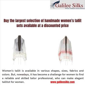 Buy the largest selection of handmade women’s tallit sets available at a discounted price - At Galilee Silks, you will find a wide selection of magnificent and mesmerizing women’s tallit sets in every size, design, color, style and fabric- handmade by the skilled professionals of Israel. For more details, visit: https://www.galileesilks.com/
