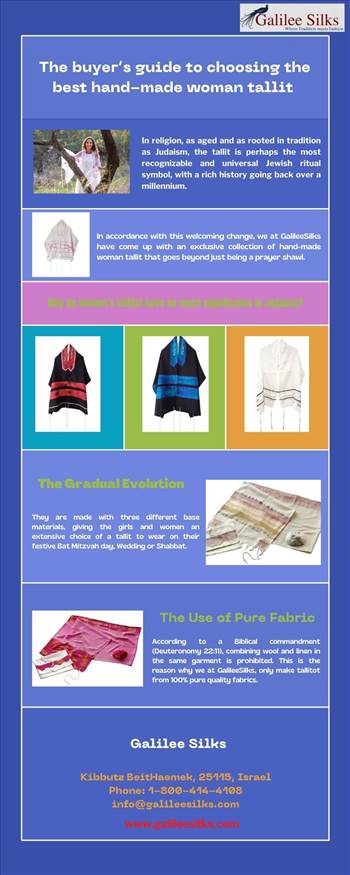 The buyer’s guide to choosing the best hand-made woman tallit  - Available in every size, design, pattern, color and fabric, check out the extensive collection of woman tallit from Galilee Silks, made by Israel\u0027s leading and inspiring designers. For more visit:https://www.galileesilks.com/collections/womens-tallit-1\r\n