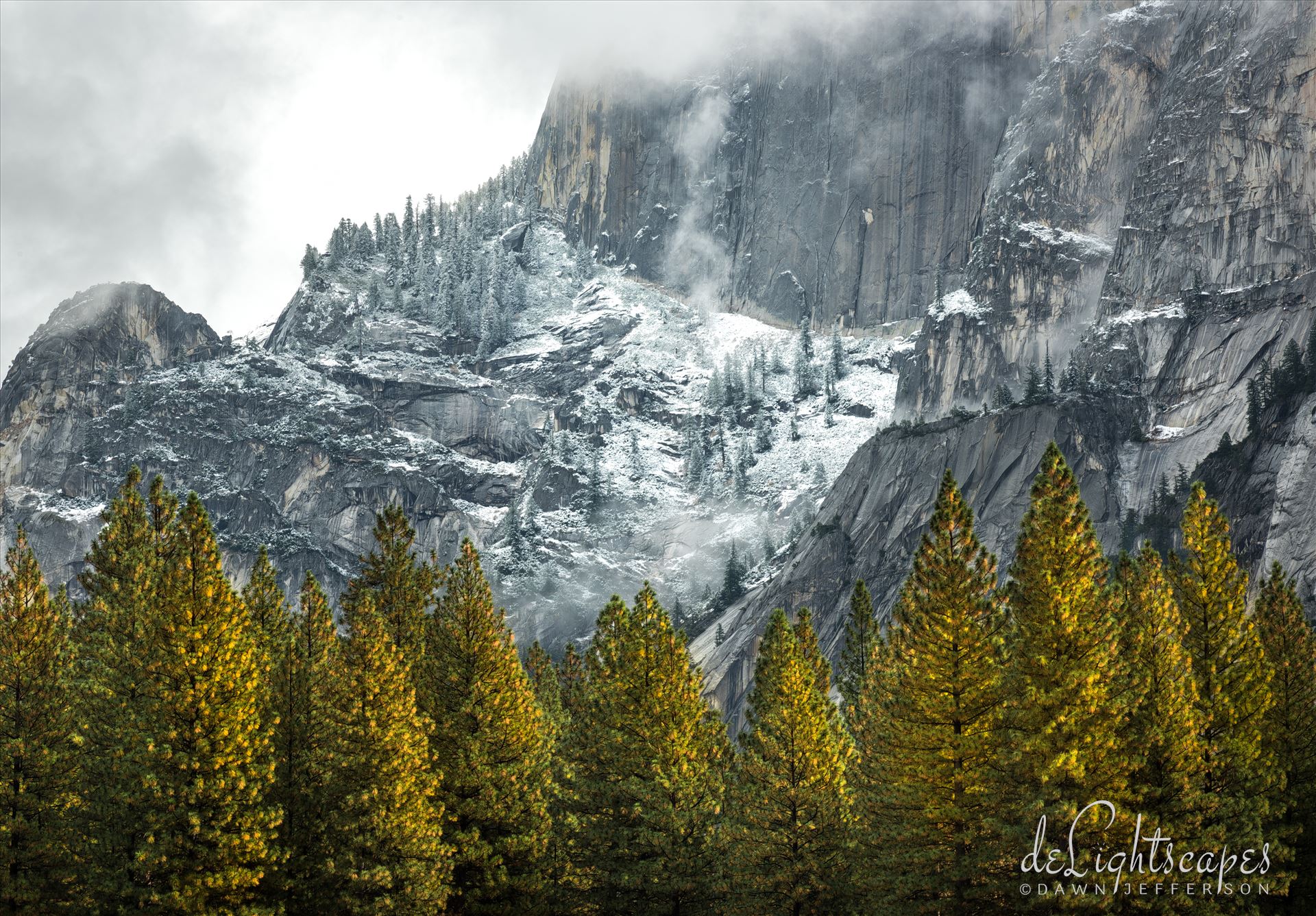 Fall Snow Dusting in Yosemite  by Dawn Jefferson