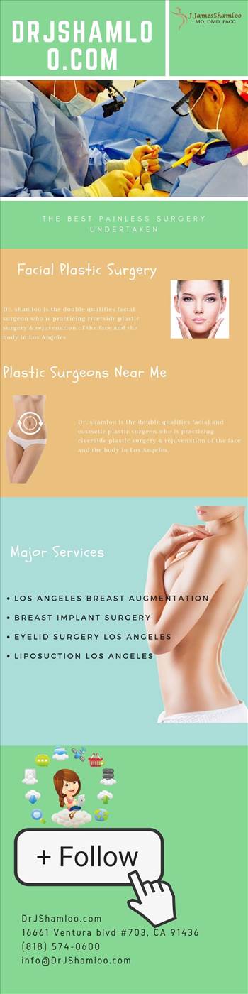 Dr. shamloo is the double qualifies facial surgeon who is practicing riverside plastic surgery & rejuvenation of the face and the body in Los Angeles, California. Dr. shamloo graduated from facial surgery residency from Oregon Health sciences university a