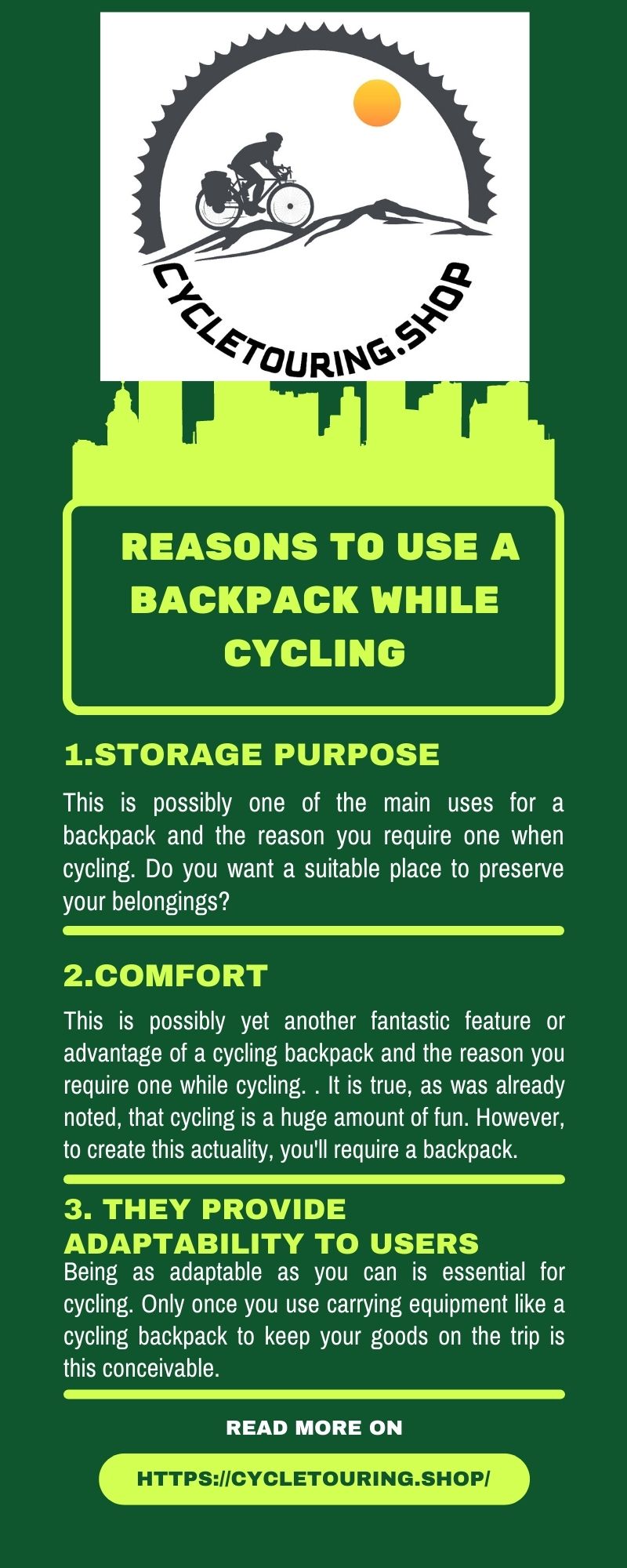 Reasons to Use a Backpack While Cycling.jpg  by cycletouring