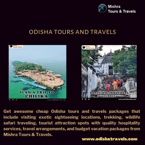 odisha tours and travels 
Get awesome cheap Odisha tours and travels packages that include visiting exotic sightseeing locations, trekking, wildlife safari traveling, tourist attraction spots. For more details, visit: https://www.odishatravels.com/ by Odishatravels