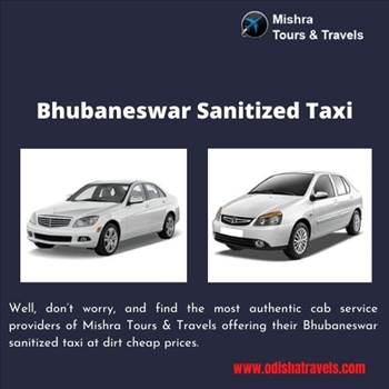 Bhubaneswar sanitized taxi by Odishatravels