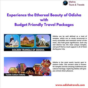 Experience the Ethereal Beauty of Odisha with Budget Friendly Travel Packages - Odisha is the most exotic tourist spot in eastern India. This ancient state is known for temples and the amazing traditional and cultural heritage. For more details, visit this link: https://www.odishatravels.com/