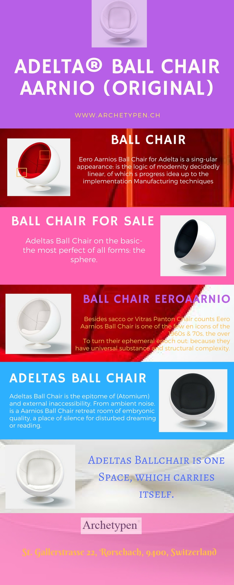 Ball chair eero aarnio.jpg The original Aarnios Ball chair is a retreat for any room. It creates a perfect place of silence for undisturbed dreaming and distraction free reading. Add this beautiful furniture to your room today. Visit www.archetypen.ch for additional details. by archetypen