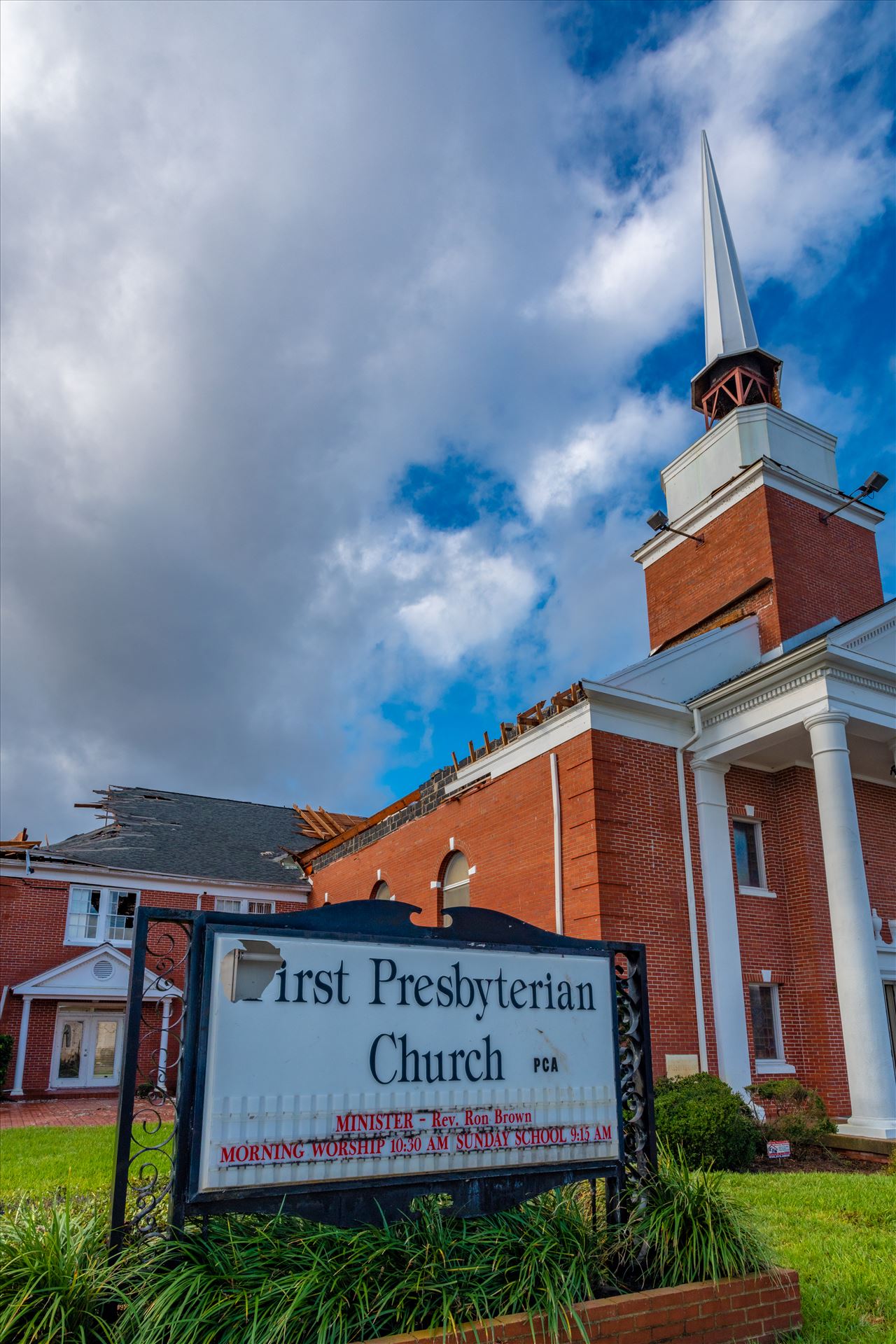 Hurricane Michael Extensive damage done to the First Presbyterian Church, down town Panama City, Florida, from hurricane Michael by Terry Kelly Photography