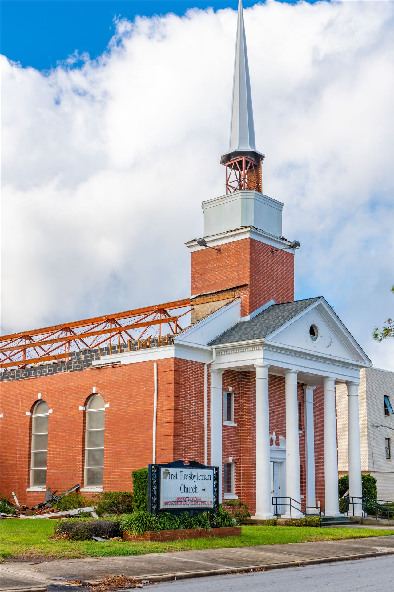 Hurricane Michael Extensive damage done to the First Presbyterian Church, down town Panama City, Florida, from hurricane Michael by Terry Kelly Photography