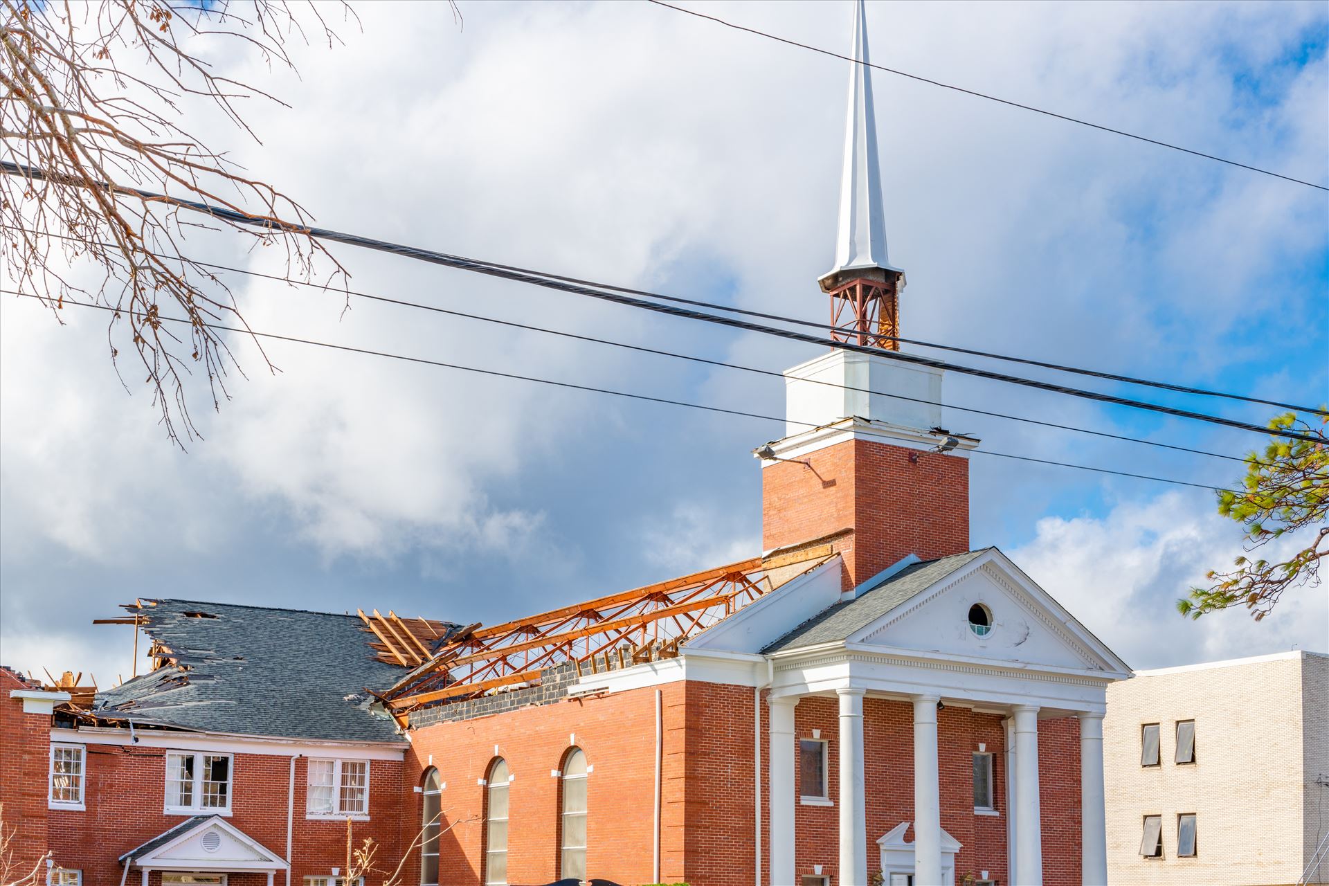 Hurricane Michael Extensive damage done to the First Presbyterian Church, down town Panama City, Florida, from hurricane Michael by Terry Kelly Photography