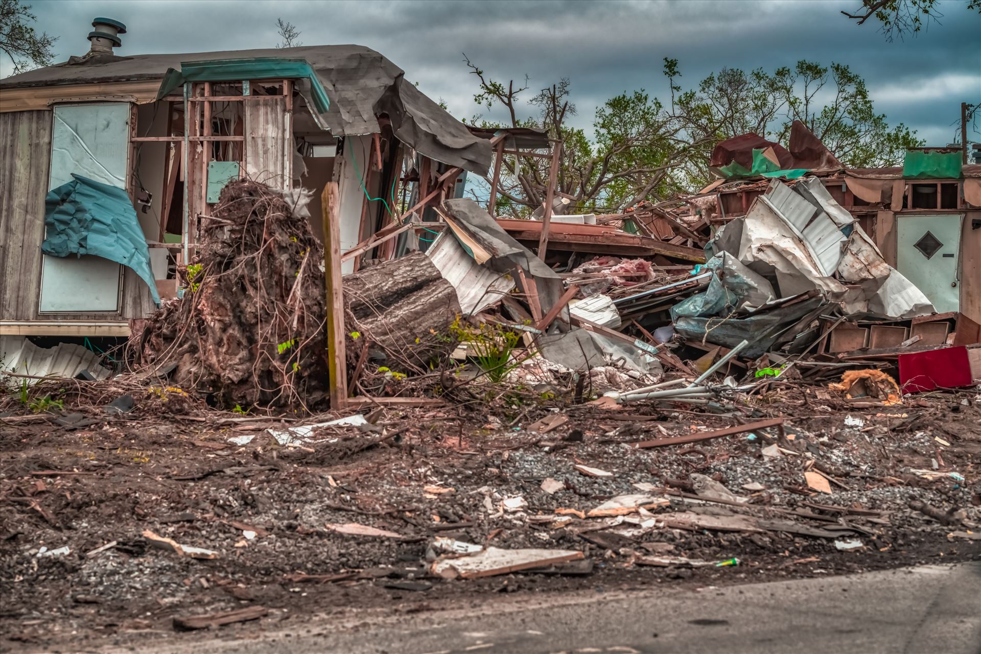 Hurricane Michael Panama City, Florida, USA 01/05/2019. Mobile home destroyed by Terry Kelly Photography
