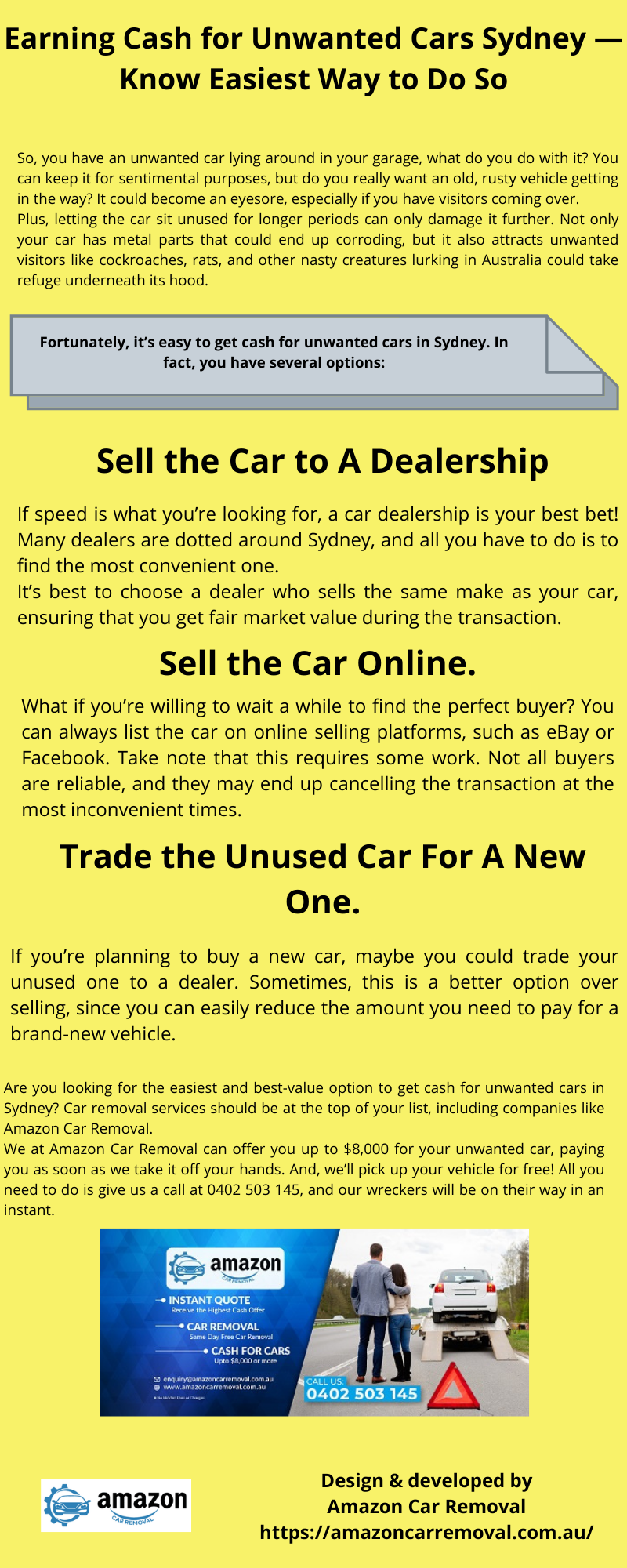 Earning Cash for Unwanted Cars Sydney — Know Easiest Way to Do So.png  by amazoncarremoval