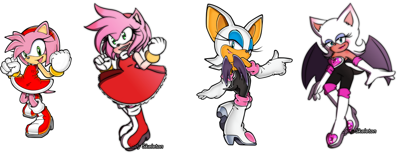 Amy and Rouge differences.png  by shwapneel1999