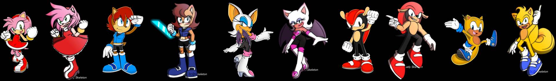 Amy, Sally, Rouge, Mighty and Ray differences.png  by shwapneel1999