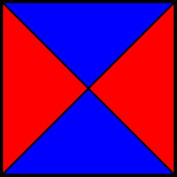 50% blue and 50% red square V.png by shwapneel1999
