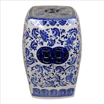 TransSino Treasures 18 inch Chinese Square Porcelain Garden Stool with Floral and Decorative Design.jpg by TransSinoTreasures