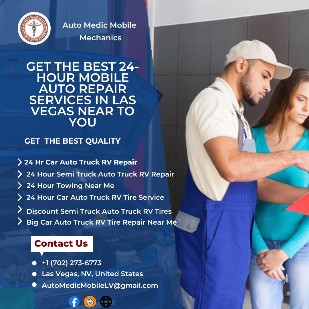Get the Best 24-Hour Mobile Auto Repair Services in Las Vegas Near to You.png Auto Medic Mobile Mechanics is a leading provider of mobile mechanic services in Las Vegas. With a team of highly skilled and experienced mechanics, we offer comprehensive vehicle repairs and maintenance services at your doorstep. Say goodbye to wasting t by Auto Medic Mobile