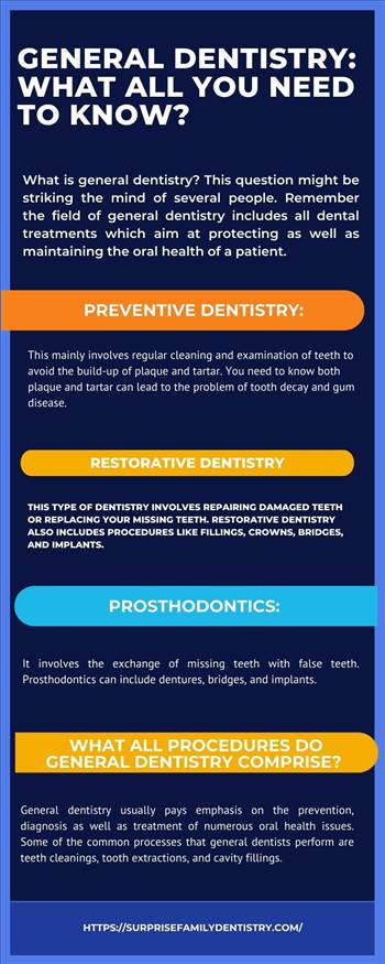 What is general dentistry? This question might be striking the mind of several people. Remember the field of general dentistry includes all dental treatments which aim at protecting as well as maintaining the oral health of a patient.  For more details vi