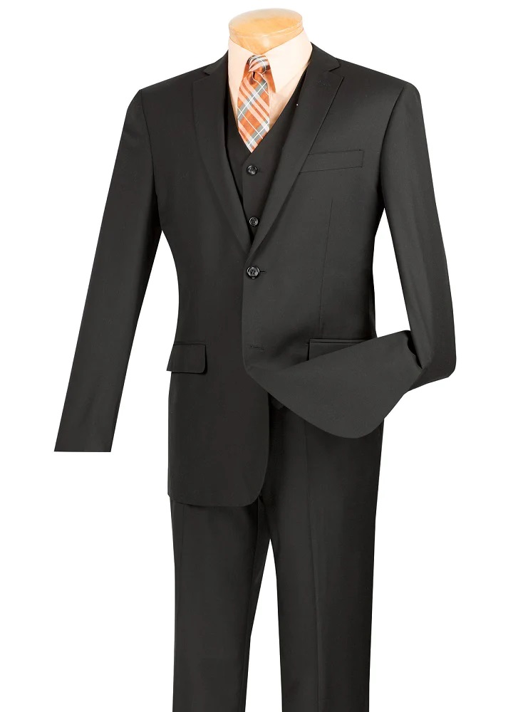 04-Buy now- Slim Fit Suit with Vest Men's Black SV2900.jpg  by SuitSecret