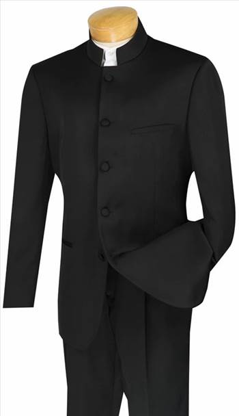 03-Buy now- Men's Black Chinese Mandarin Collar Suit Wedding Tuxedo 5HT.jpg by SuitSecret
