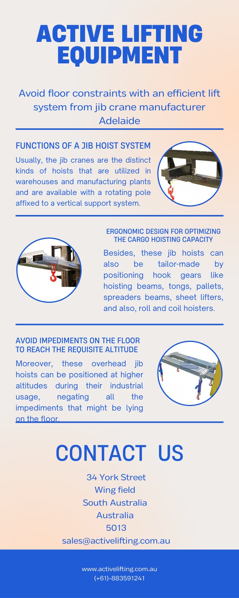 Avoid floor constraints with an efficient lift system from jib crane manufacturer Adelaide.png  by activeliftingequipment