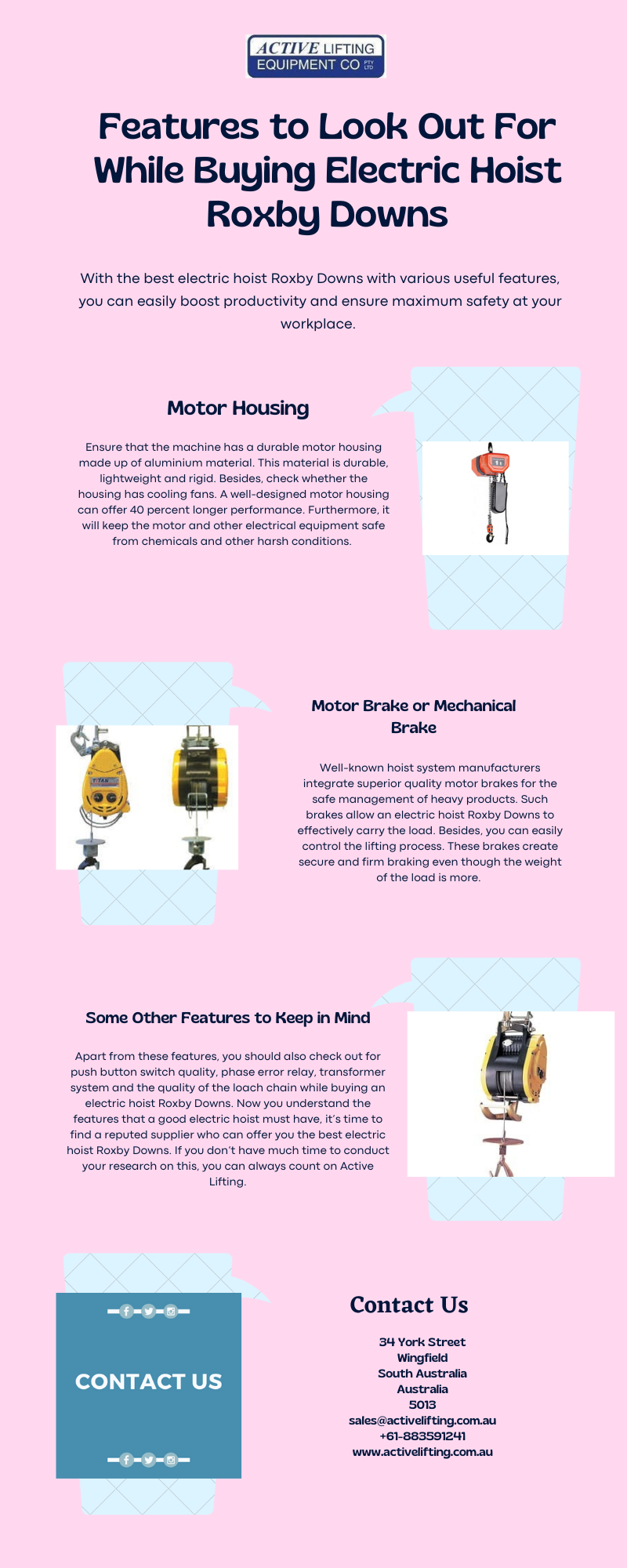 Features to Look Out For While Buying Electric Hoist Roxby Downs.png  by activeliftingequipment