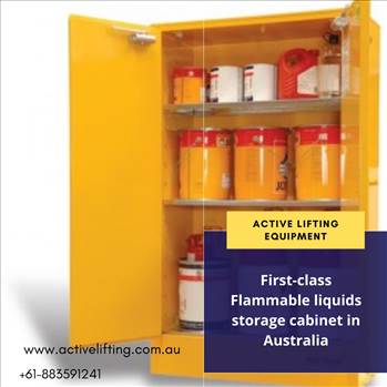 First-class Flammable liquids storage cabinet in Australia.png by activeliftingequipment