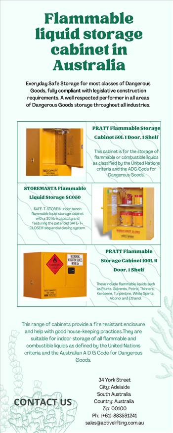 Flammable liquid storage cabinet in Australia.png by activeliftingequipment