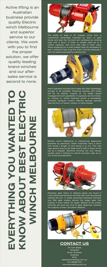 Everything You Wanted To Know About Best Electric Winch Melbourne.png by activeliftingequipment