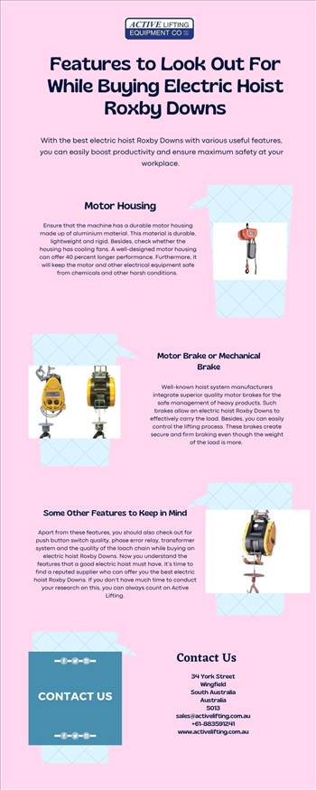 Features to Look Out For While Buying Electric Hoist Roxby Downs.png by activeliftingequipment