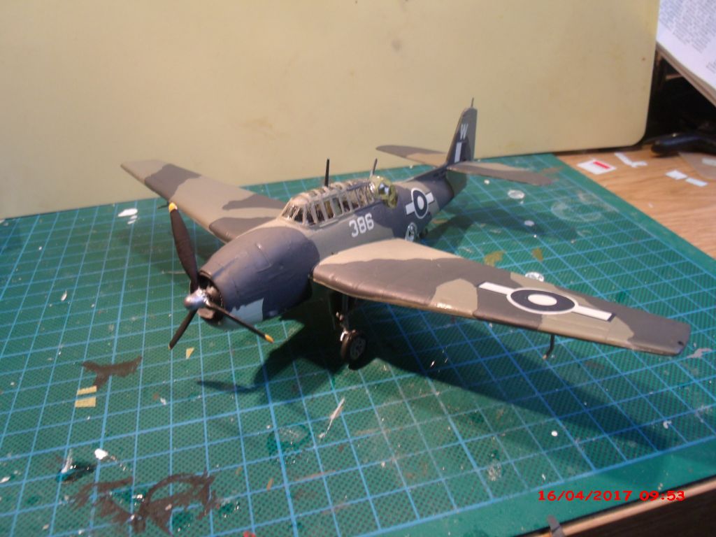 avenger 001.JPG 1/72 model of Grumman Avenger TBF-1. FROG kit. Model in British Pacific Fleet colour scheme by MadNurseGaz